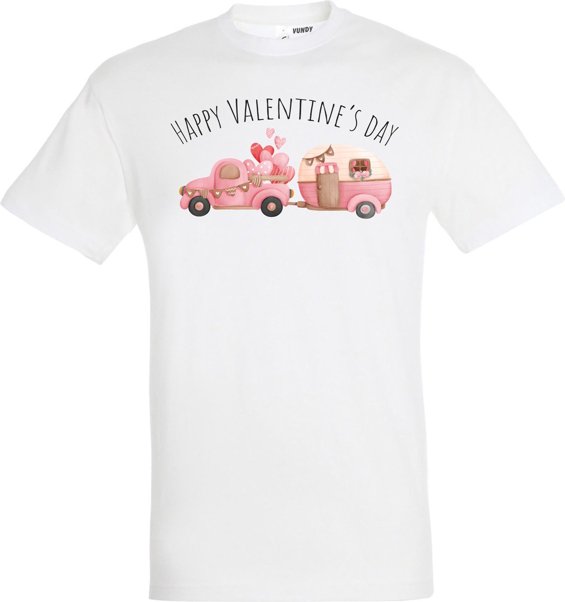 T-shirt Valentine Camper | valentijn cadeautje voor hem haar | valentijn | valentijnsdag cadeau | Wit | maat S